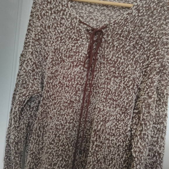 Simply Noelle Brown & Tan Soft Chunky Knit Popcorn Sweater Size L/XL - Picture 2 of 13